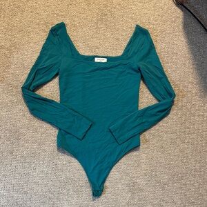 Aritzia Teal Long Sleeve Bodysuit